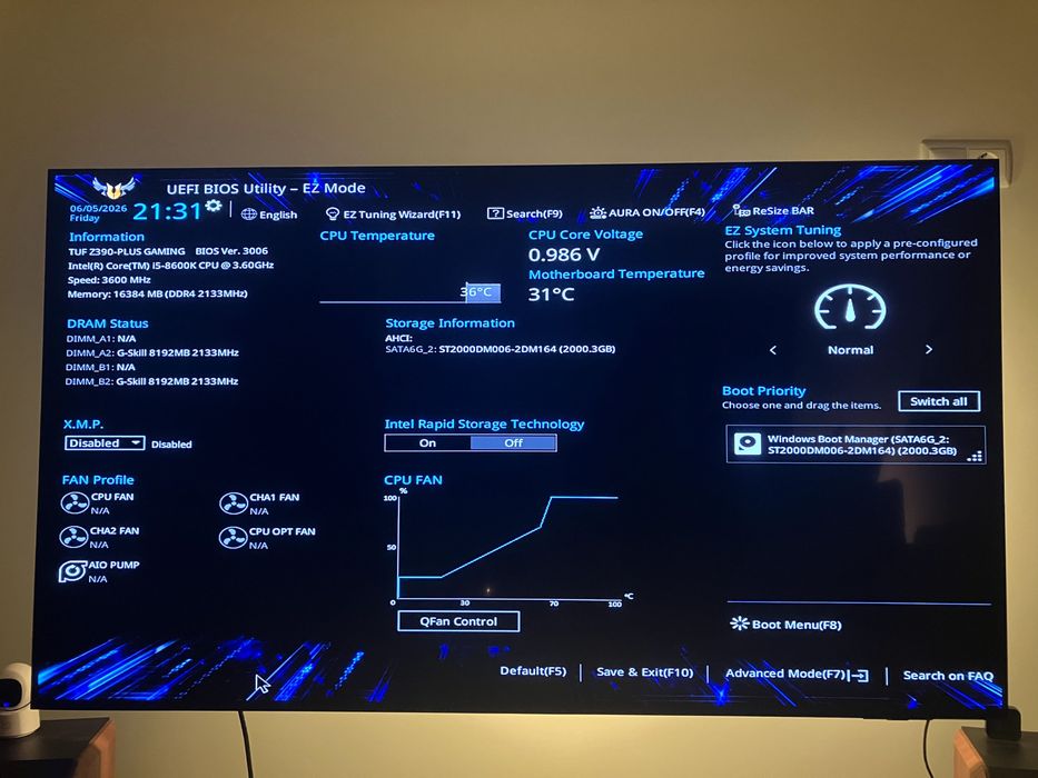 ASUS TUF Z390 + i5-8600K + 16GB G.Skill Trident Z + Arctic Freezer