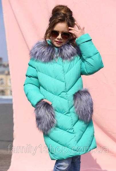 Пуховик для дівчинки на ріст 122-128см тм nui very