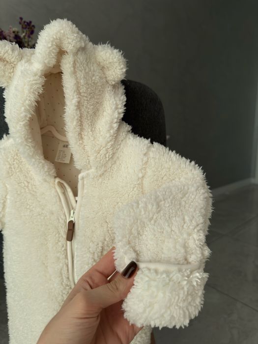 Демісезонний комбінезон хутряний H&M тедді ведмедик4 - 6 місяців 62-68