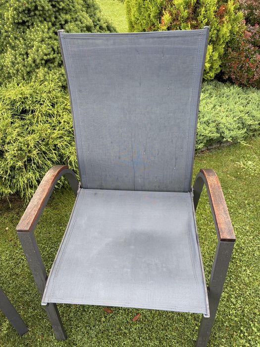 2x Krzesła/ leżaki ALICANTE ogrodowe aluminiowe antracyt