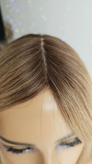 Tupet topper Asia piaskowy blond z odrostem 38 cm