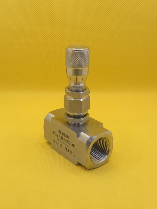 Zawór iglicowy regulacyjny 1/2" G1/2 ze stali nierdzewnej 316L