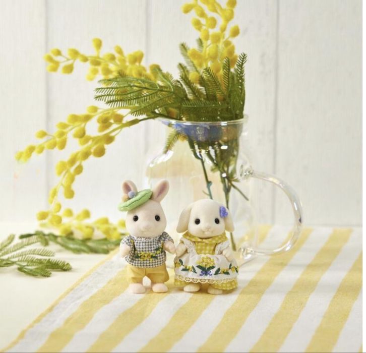 Sylvanian families Mimosa Emroidery Best Friends Pair rabbits / Мімоза