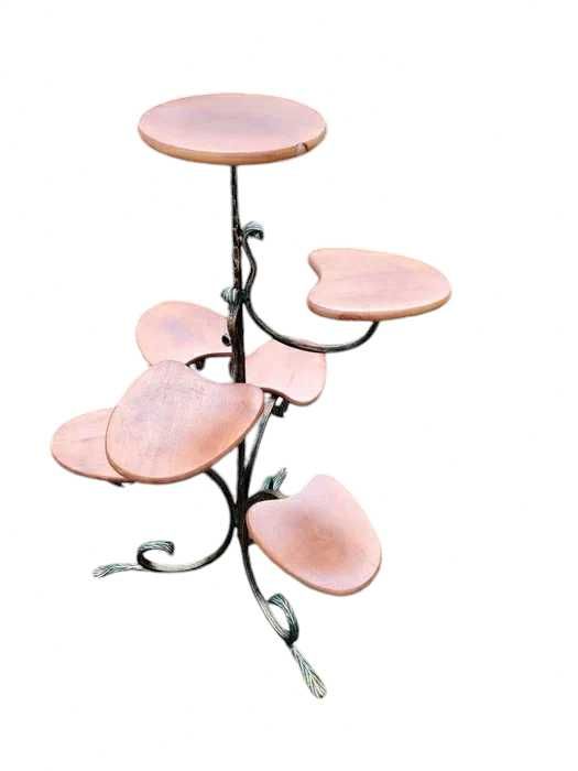 Напольная кованая авторская подставка стойка для цветов вазонов