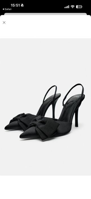 Чорні туфлі зара з бантом