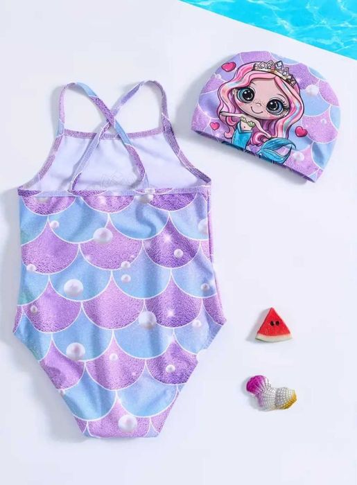 Nowy kostium strój kąpielowy, r. 110/116 + czepek! kąpielówki basen