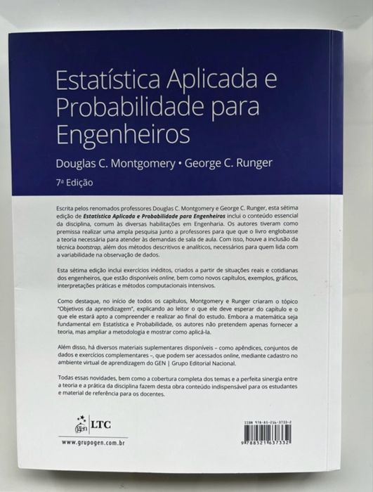 Estatistíca Aplicada e Probabilidade para Engenheiros