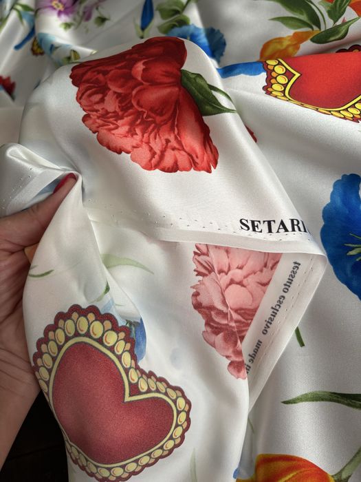 Відріз тканини 100% натуральний шовк атлас Італія