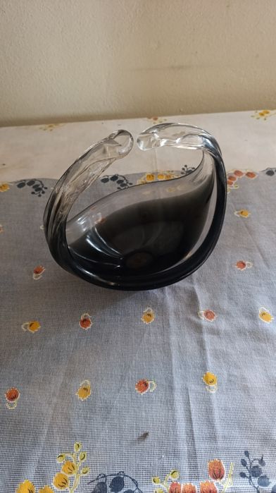 Cesta de vidro vintage