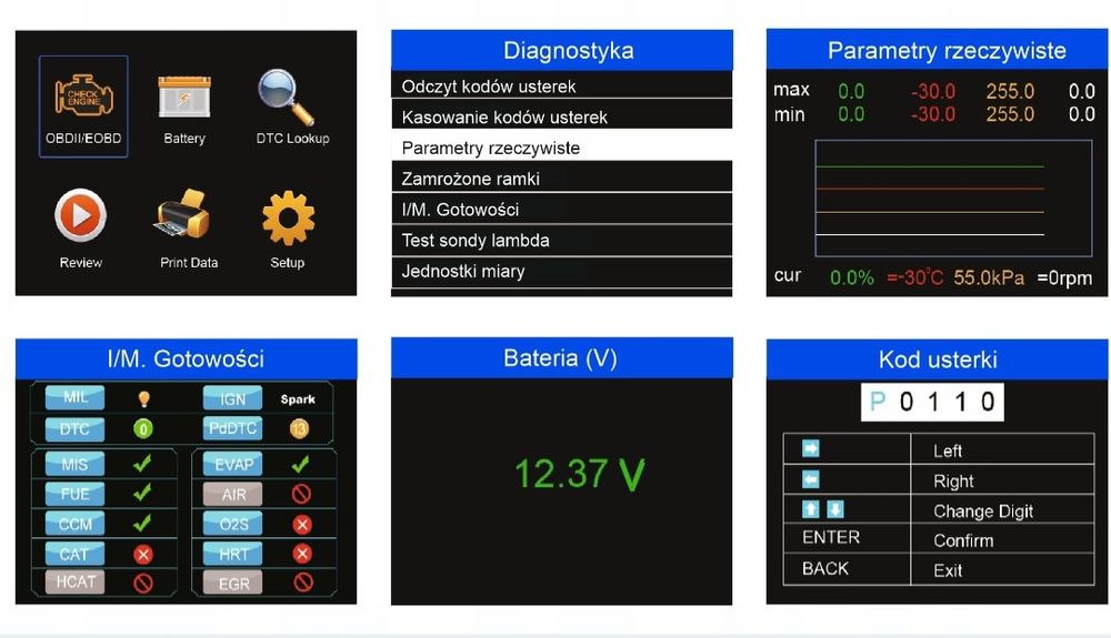 Tester diagnostyczny Auto x Scan RS300PRO