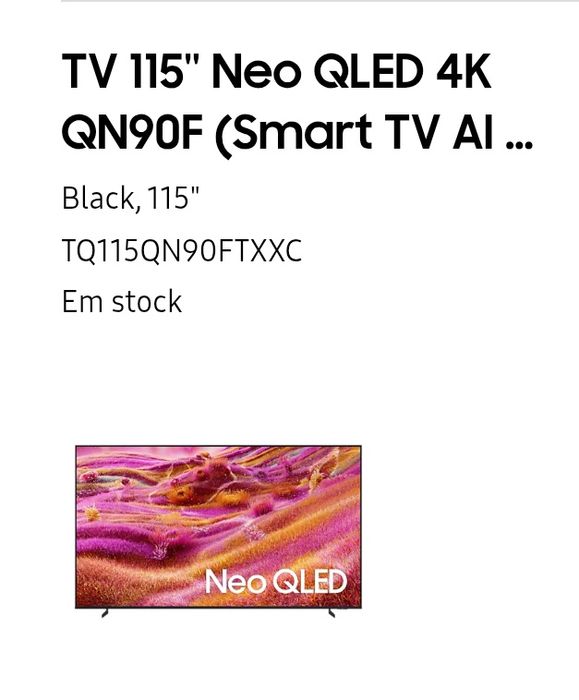 TV 115'' Neo QLED 4K QN90F Smart TV AI
115