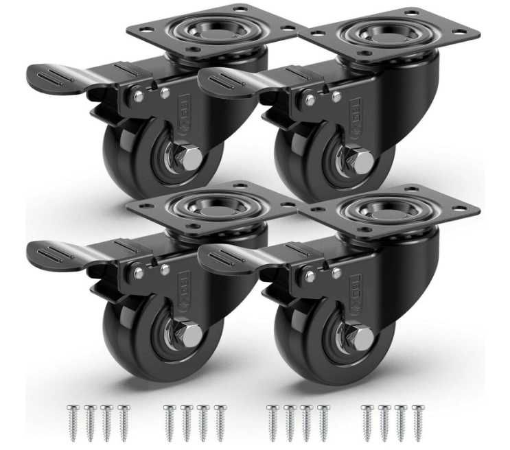 Zestaw 4 Kółek Meblowych GBL 50mm - Wytrzymałe (do 200kg)