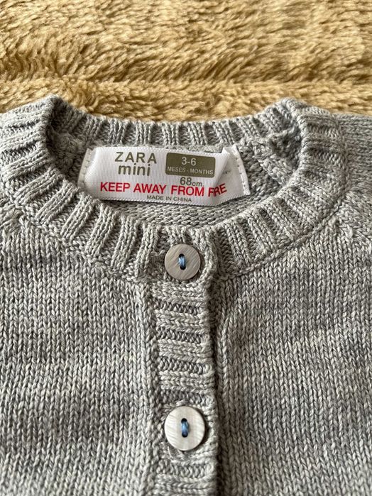 Zara Mini - Cardigan Malha Bebé (3M-6M)