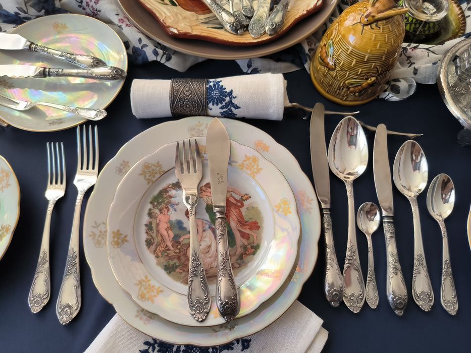 Мельхиоровый посеребренный столовый набор ЗИШ CLASSIC , УССР