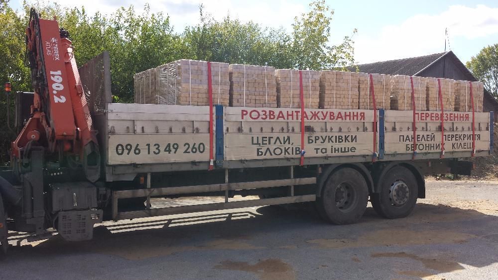 Кран маніпулятор Перевезення: продаж: панелі\плити перекриття\Цегла\Газоблок