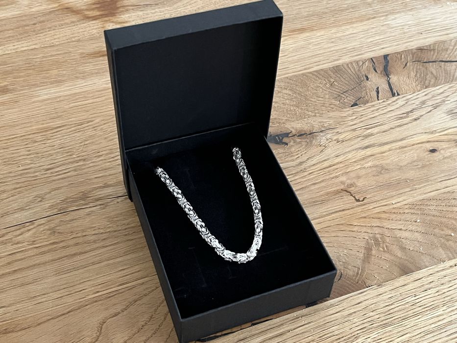 Srebrny męski łańcuszek Splot Królewski 60 cm 51 g