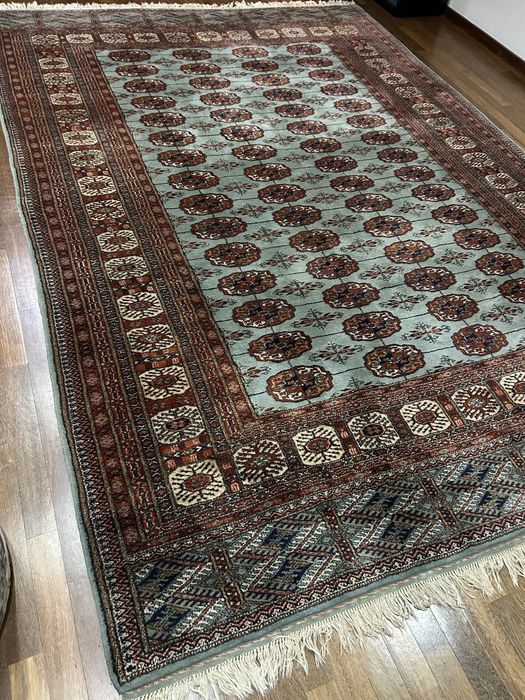 Tapete oriental bukhara, original,feito à mao em pura la,lavado295x205