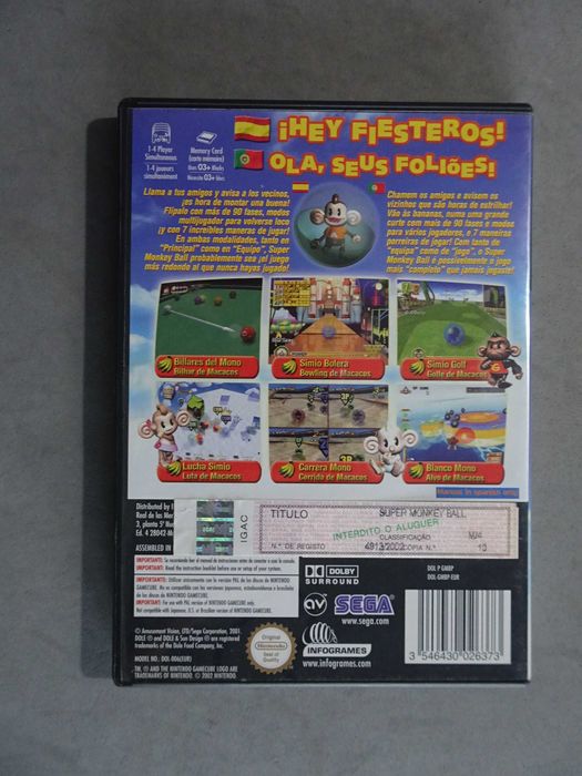 Jogo Gamecube Game Cube Super Monkey Ball