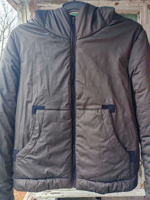 Куртка ZARA зимова - оливково-сіра, розмір S/M