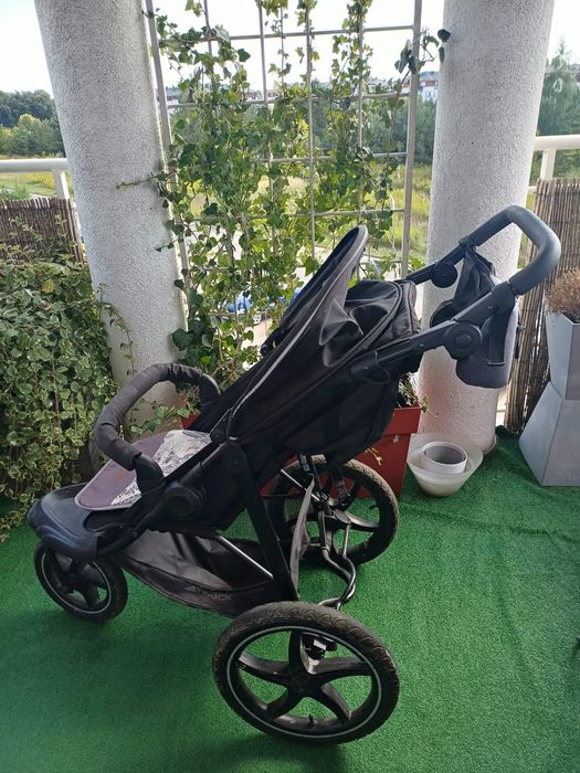 Wózek terenowy biegowy Hauck Runner 2 trójkołowy duży kosz torba mata