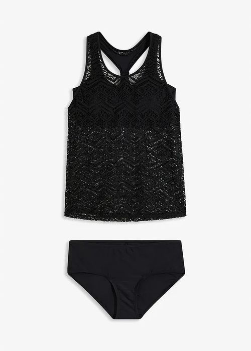 B.P.C. tankini ażurowe czarne z figami 52.