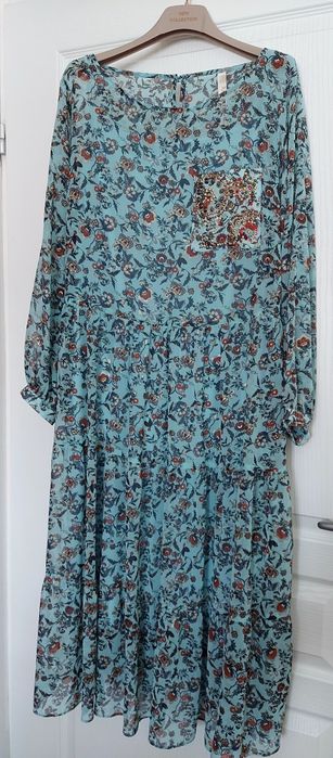 Nowa,sukienka z 3 falbanami w stylu boho, Exxpose Line, 2XL (44)