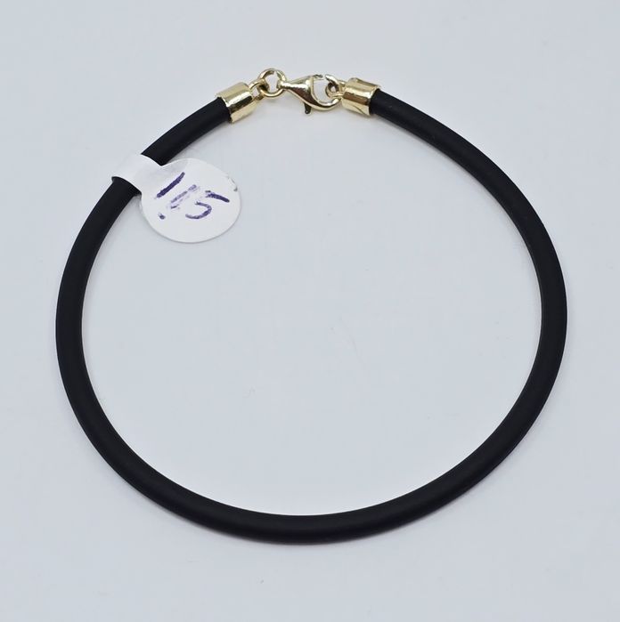 Bransoletka kauczukowa z elementami złota próba 585 14k