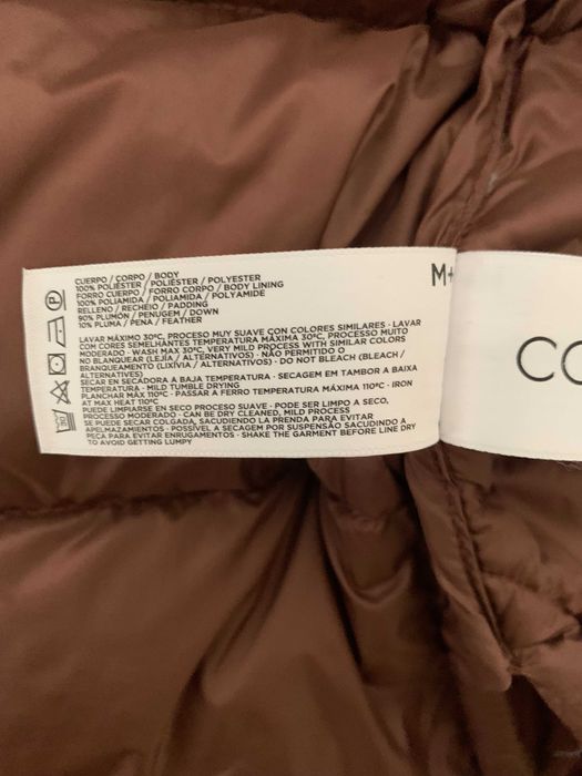 Blusão El Corte Inglés Couchel, acolchoado, comprido, liso bege