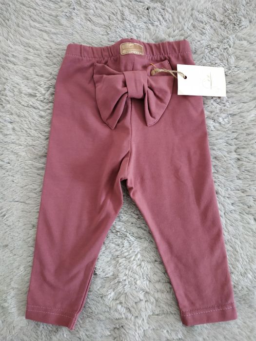 Nowe legginsy z kokardą z tyłu/malaga/prezent/MakBa/r. 74/80