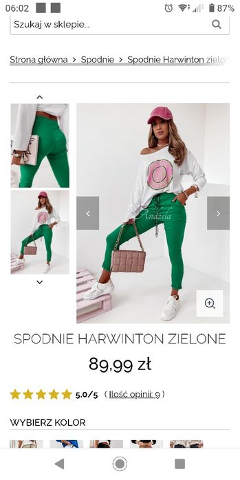 Spodnie damskie zielone