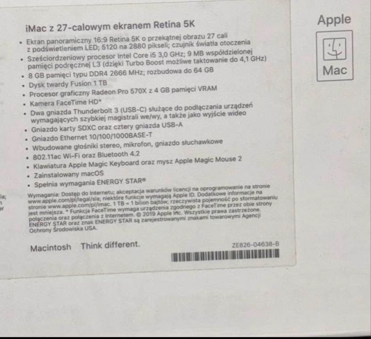sprzedam imac 27” 1TB
