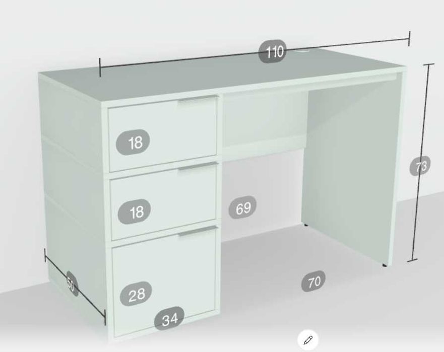 Meble Tylko – nowe biurko Type02 – Sage Green, 110x73x50 cm