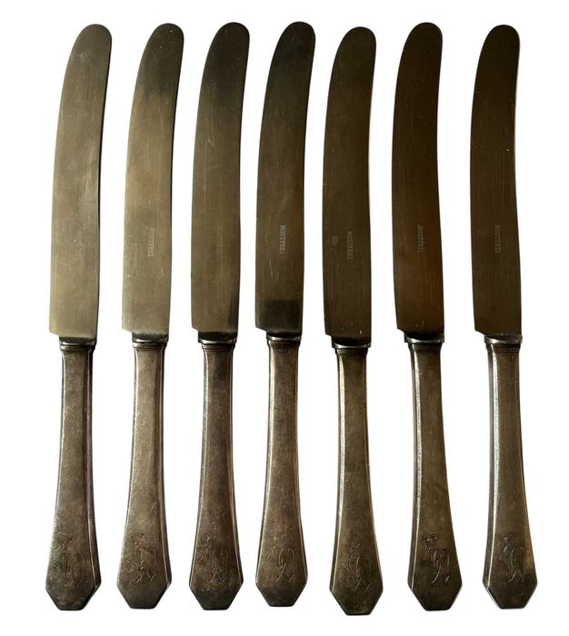 Stare Przedwojenne Sztućce MIX WMF z Monogramem Plater