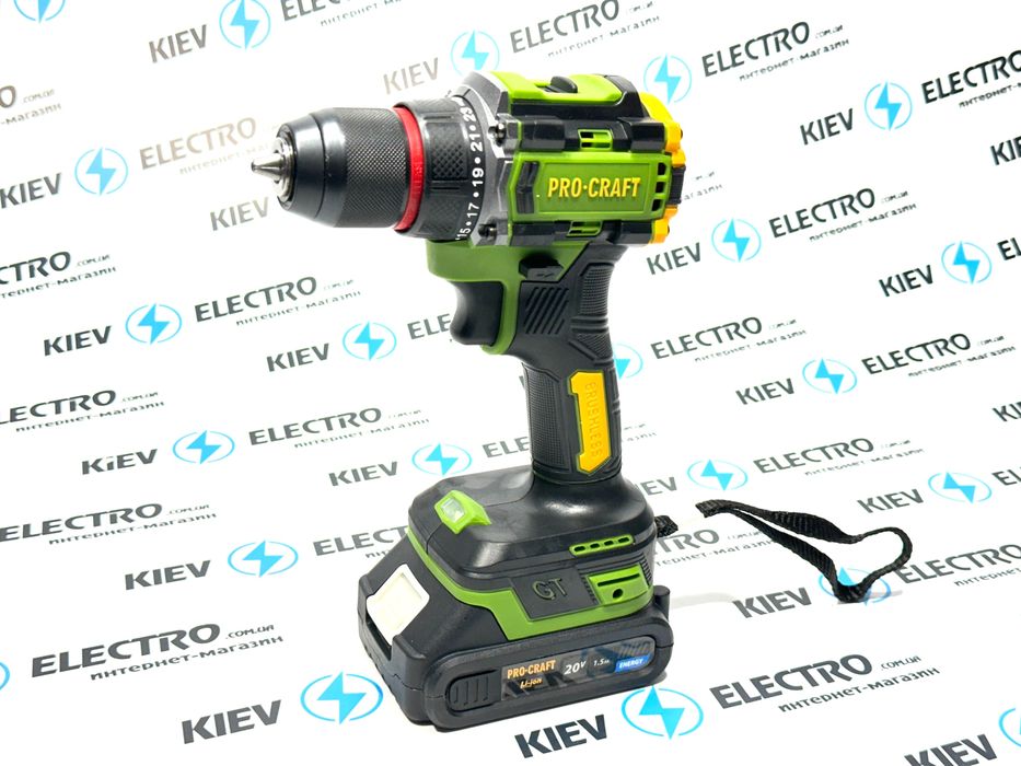 Бесщеточный шуруповерт Procraft PA18LiPro Цены комплектов в описании