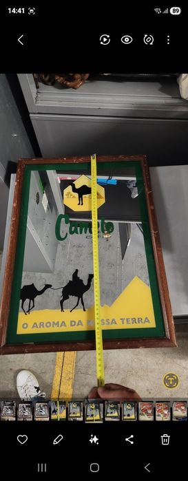Quadro Espelhado Café Camelo miito antigo em excelente estado