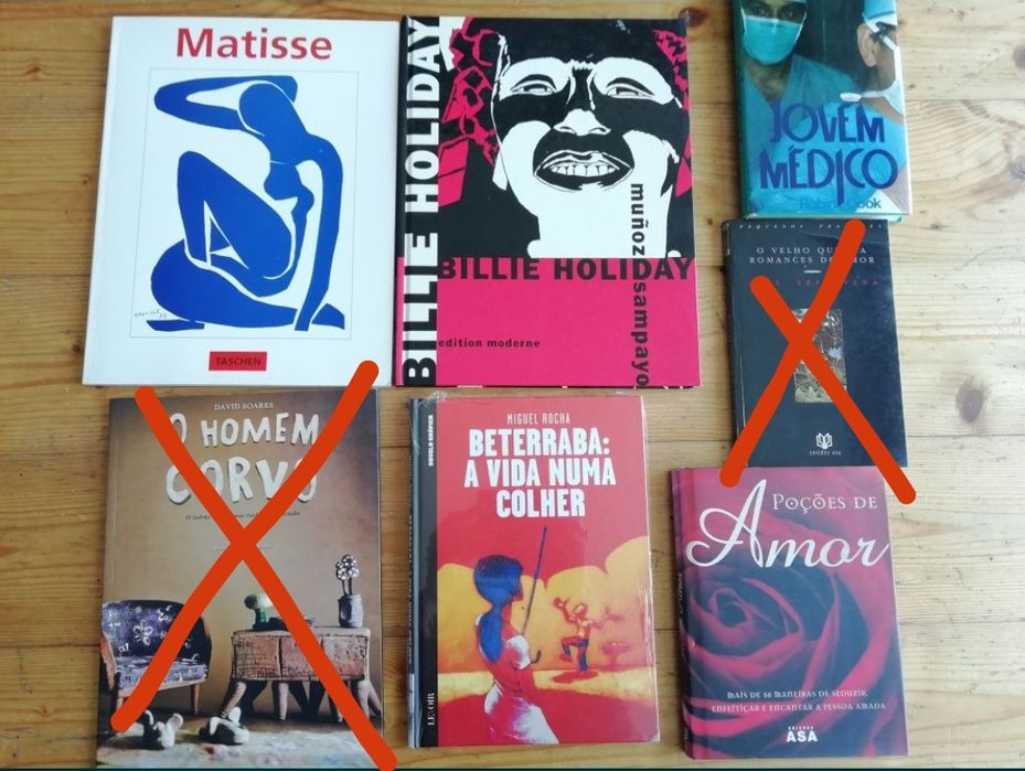 Livros variados de BD, pintura e literatura