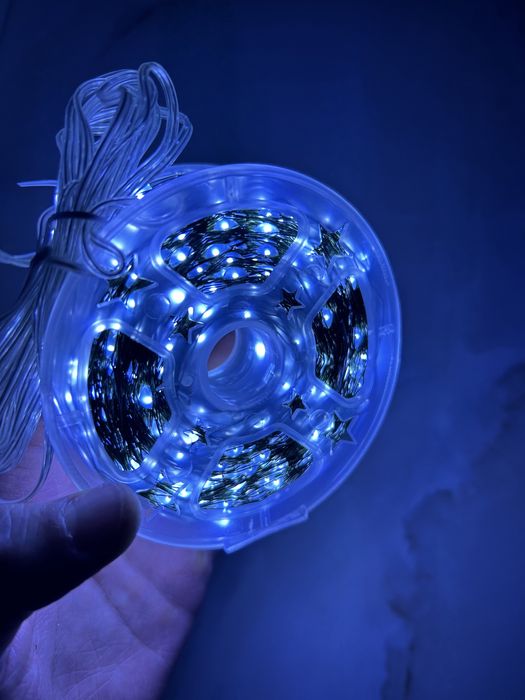 Гірлянда роса 100м біла(холодна/тепла) на зеленому дроті