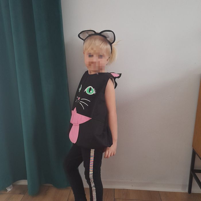Nowy strój kotka+ opaska, rozmiar 3-7lat czyli na 98-122