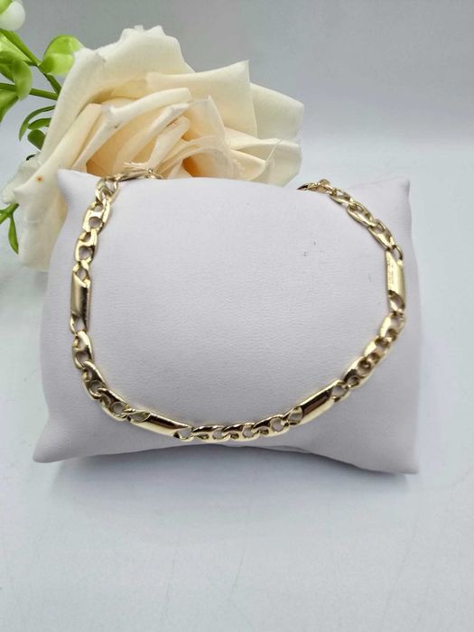 Złota bransoletka Figaro próba 585, dł. 21,5cm, 9,09g