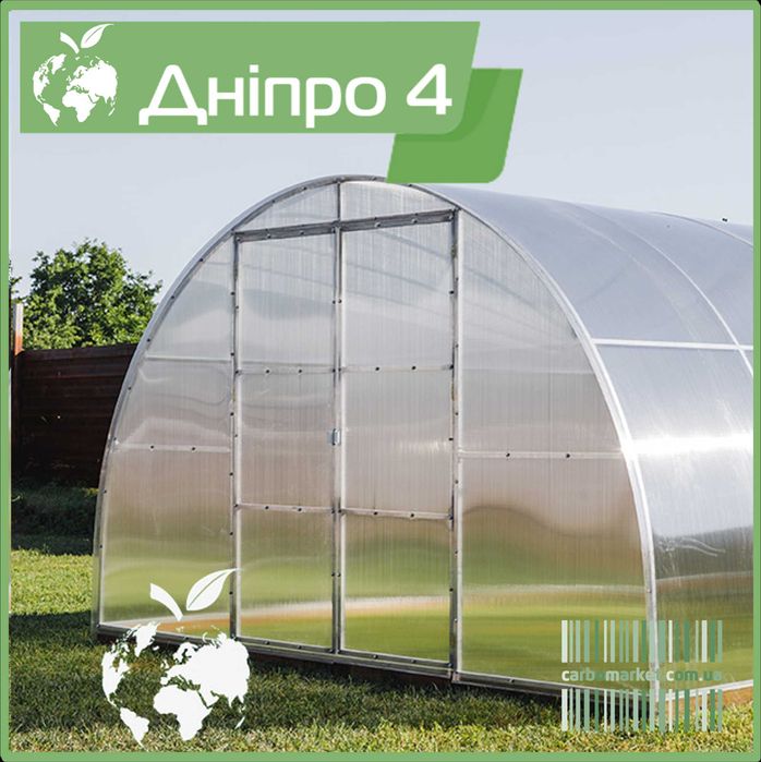 Теплиця "Дніпро-4" 4Х6/8/10/12м, профільна оцинкова труба 20X40