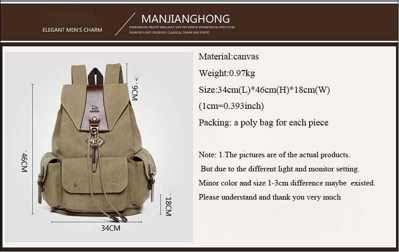 Plecak MANJIANGHONG w stylu vintage