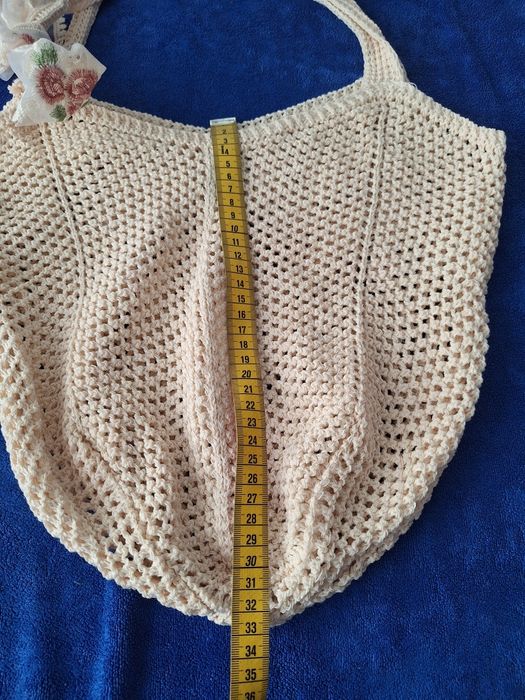 Piękna elegancka duża damska torebka handmade z kokardą na lato