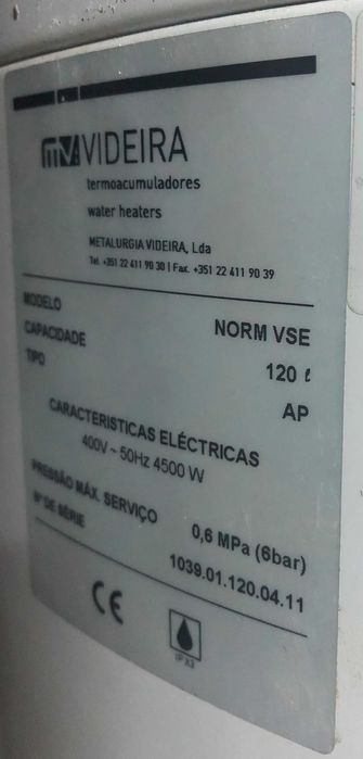 Termoacumulador Videira 120l