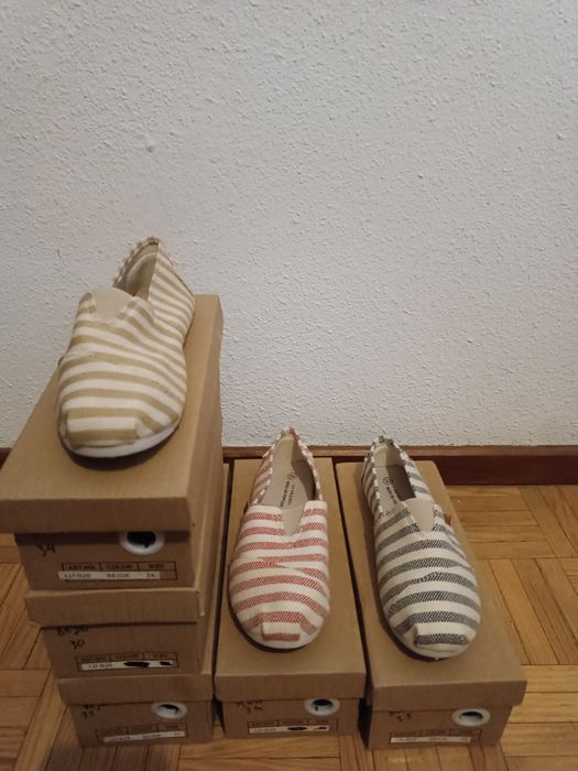 Alpercatas tamanhos visiveis