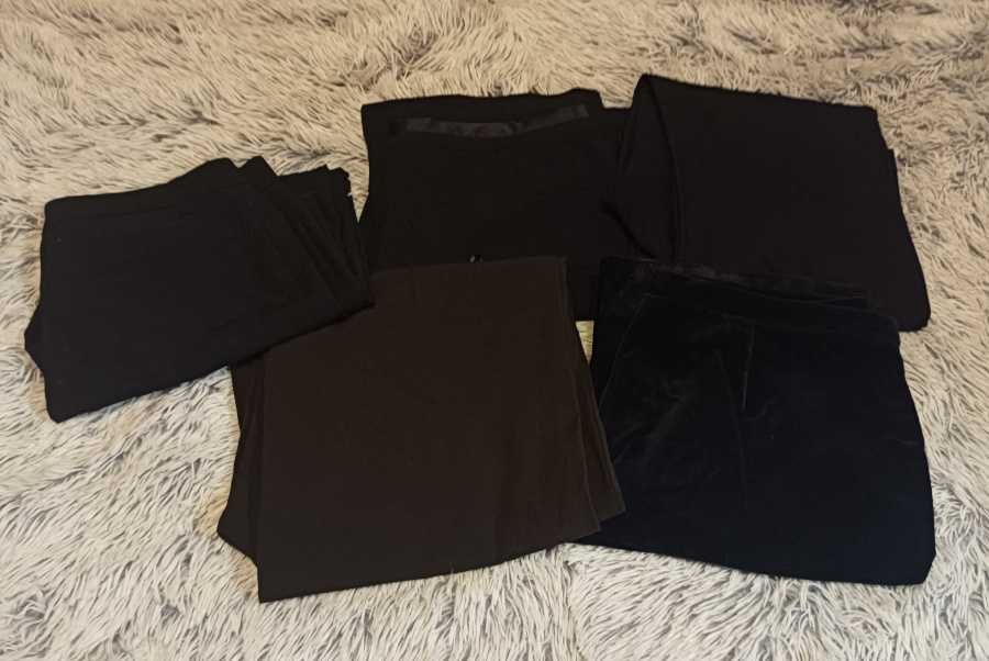 Zestaw spodni czarne materiałowe XL/42 damskie 5 sztuk