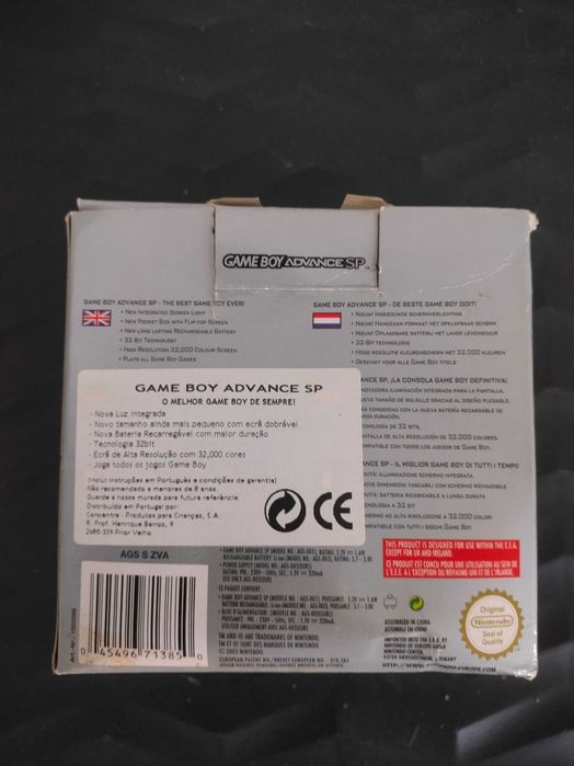 Caixa original Game Boy Advance SP