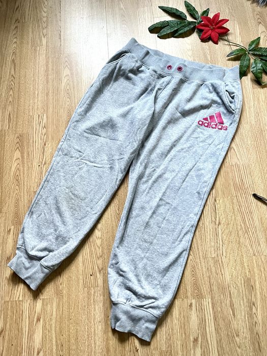Spodnie Adidas orginał bawełniane XL szare