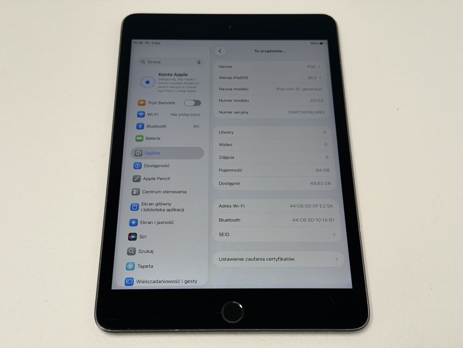 iPad mini 5 (A2133) - 64GB - faktura VAT 23%
