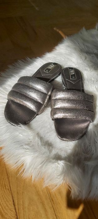 Klapki buty płaskie letnie sandały zara basic