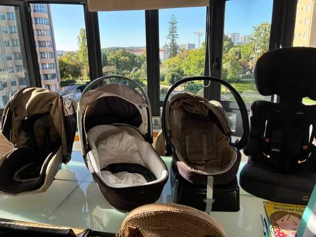 Kit de bebé com carrinho com ovo, alcofa e ovo para carro com isofix marca Chico